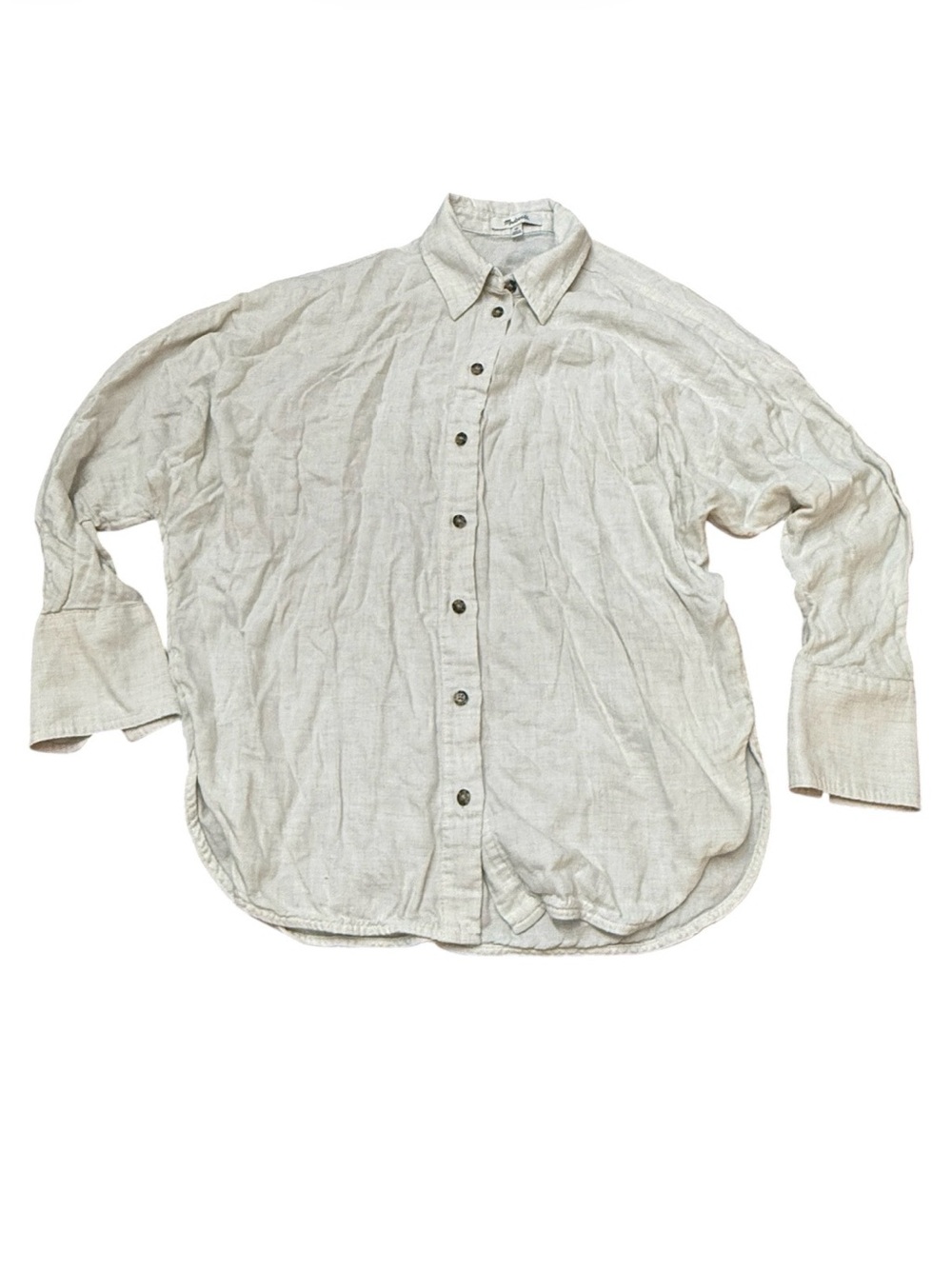 Madewell Cream Linen-Blend Button-Down Shirt